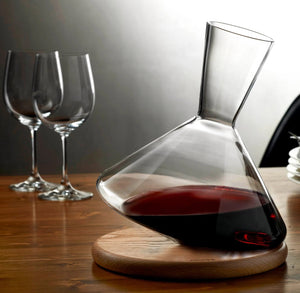 Balance Wine Decanter With Wooden Base