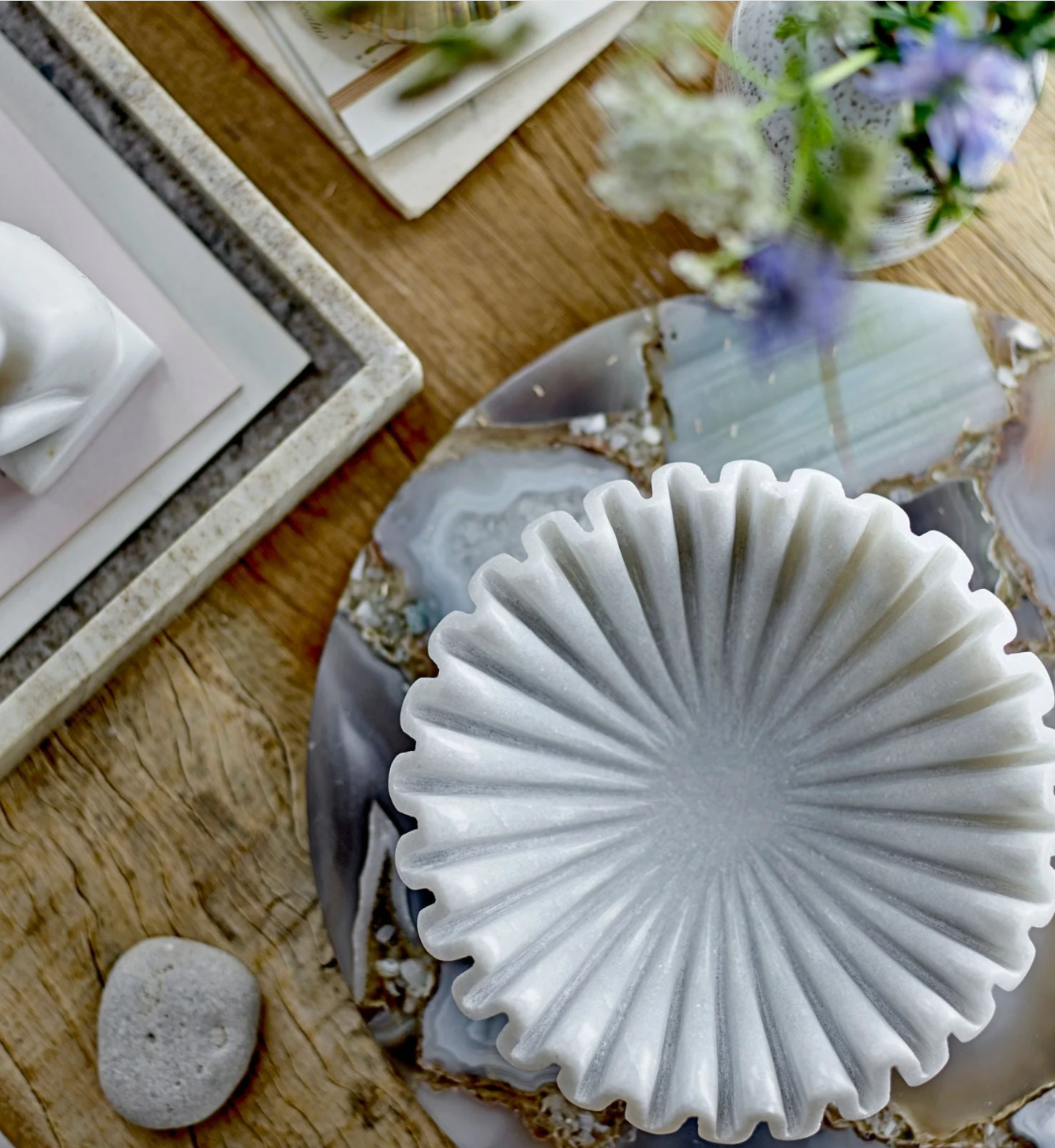 Scallop Marble Bowl